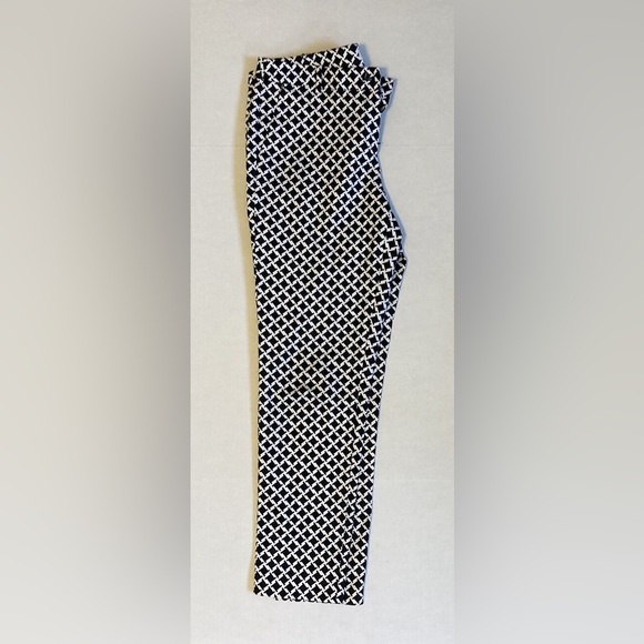 Michael Kors Houndstooth Black & White Straight Leg Cotton Dress Pants - Size 10 - Picture 3 of 9